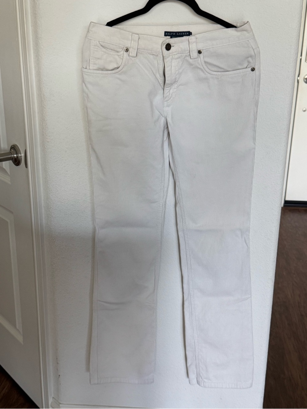 Vintage early 90’s Corduroy Ralph Lauren Women's Off White Straight-Leg Pnts sz6
